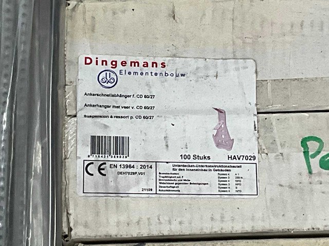 Dingemans verbindingsstukken, afhangdraden, directhangers en ankerhangers (1700x) - afbeelding 2 van  22