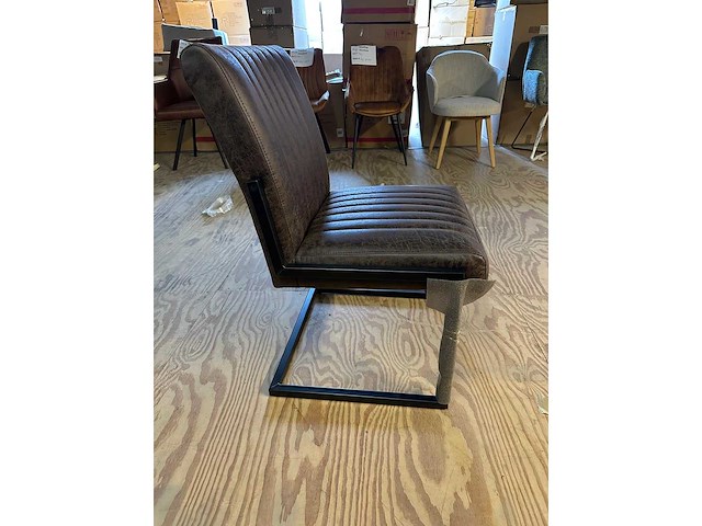 Dining bank 200x55x55 bruin leder - afbeelding 1 van  1