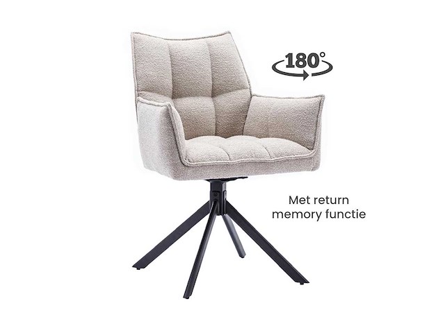 Dining chair ( 4 ) dynasty boucle beige - afbeelding 1 van  1