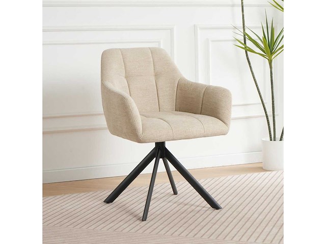 Dining chair (4x) boucle beige 360 autoreturn - afbeelding 1 van  3