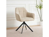 Dining chair (4x) boucle beige 360 autoreturn - afbeelding 1 van  3