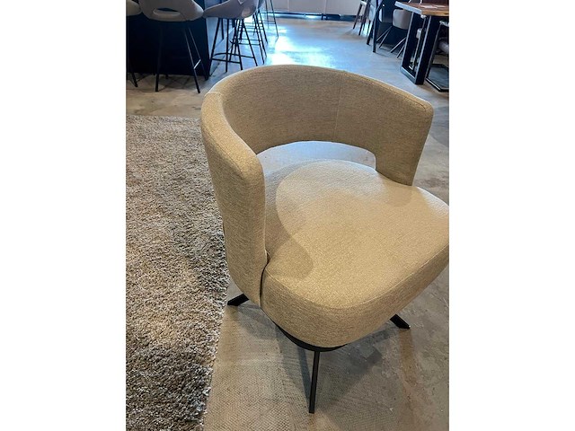 Dining chair ( (6x) beige weefstof auto return pocket geveerd - afbeelding 3 van  5