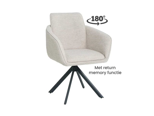 Dining chair (6x) boucle beige auto return - afbeelding 2 van  5