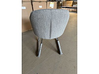 Dining chair (6x) lichtgrijs boucle zwarte slede poot - afbeelding 3 van  3