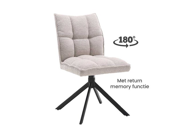 Dining chair (6x)in boucle creme side chair - afbeelding 1 van  1