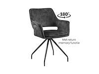 Dining chair (8x) velvet grijs 180 graden autoreturn