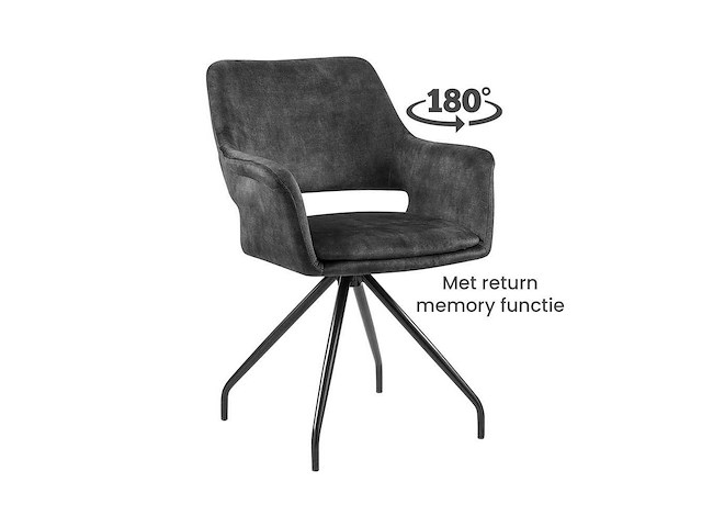 Dining chair (8x) velvet grijs auto return - afbeelding 1 van  4