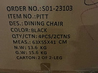 Dining chair black draaibare eetkamerstoel (6x) - afbeelding 2 van  2