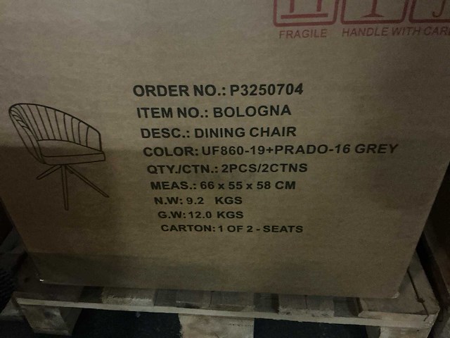 Dining chair bologna prado 16 grijs draaibare eetkamerstoel (4x) - afbeelding 6 van  6
