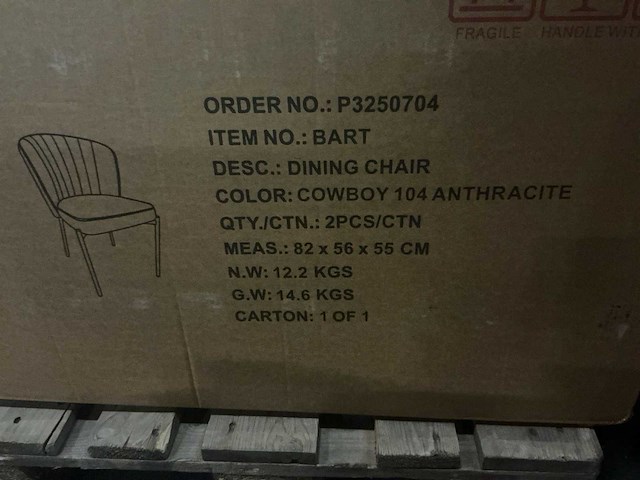 Dining chair cowboy antraciet 104 eetkamerstoel (4x) - afbeelding 6 van  6