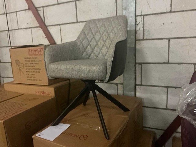 Dining chair douglas grijs cowboy antraciet draaibare eetkamerstoel (4x) - afbeelding 1 van  5