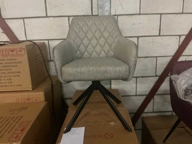 Dining chair douglas grijs cowboy antraciet draaibare eetkamerstoel (6x) - afbeelding 2 van  5