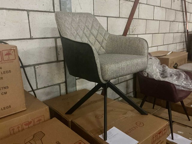 Dining chair douglas grijs cowboy antraciet draaibare eetkamerstoel (6x) - afbeelding 2 van  4