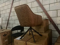Dining chair douglas grijs met cognac draaibare eetkamerstoel (4x) - afbeelding 4 van  7
