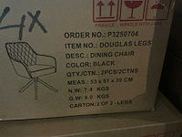 Dining chair douglas grijs met cognac draaibare eetkamerstoel (4x) - afbeelding 6 van  7