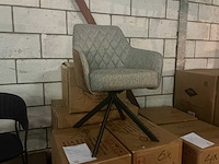 Dining chair douglas grijs met cognac draaibare eetkamerstoel (4x)