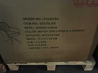Dining chair douglas grijs met cognac draaibare eetkamerstoel (6x) - afbeelding 7 van  7