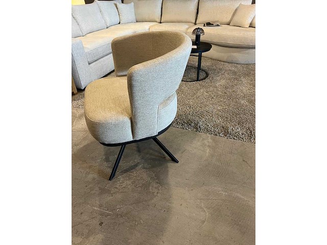 Dining chairs (4x) beige weefstof auto return pocket geveerd - afbeelding 4 van  5