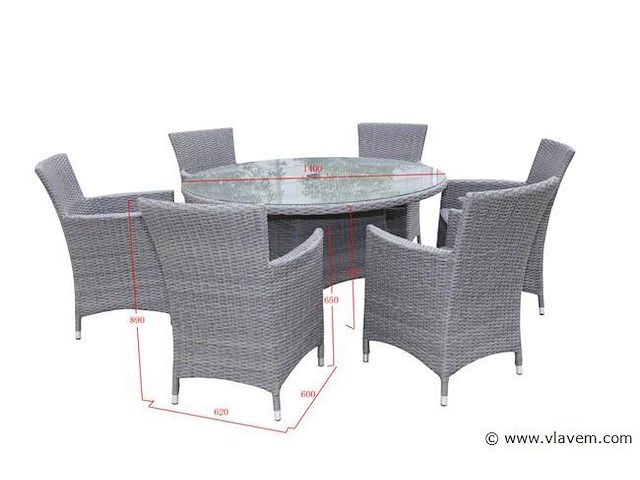 Dining set 7-delig - afbeelding 3 van  3