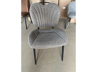 Dining stoel (6) maxfurn grijze weefstof met beugel - afbeelding 2 van  2