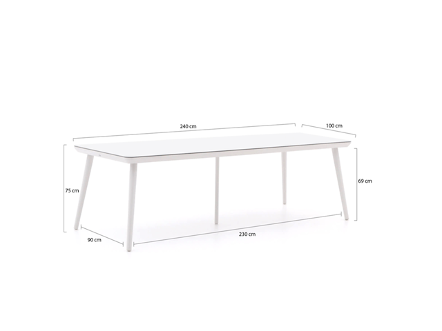 Dining tuintafel 240x100cm, hartman, sophie studio, wit - afbeelding 5 van  5