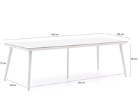 Dining tuintafel 240x100cm, hartman, sophie studio, wit - afbeelding 5 van  5