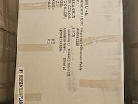 Diningset 9-delig dark brown wicker / witte kussens - afbeelding 2 van  2