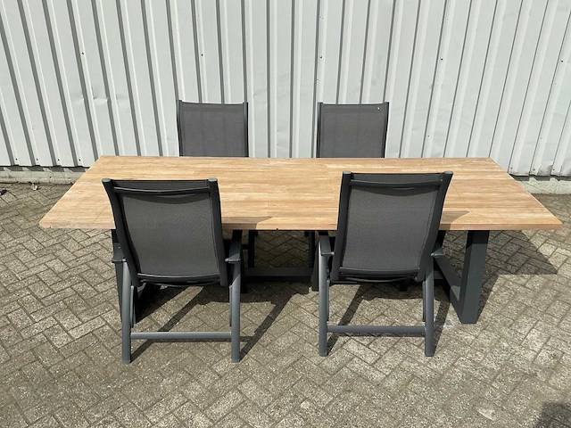Diningset met 4 recliners - afbeelding 2 van  7