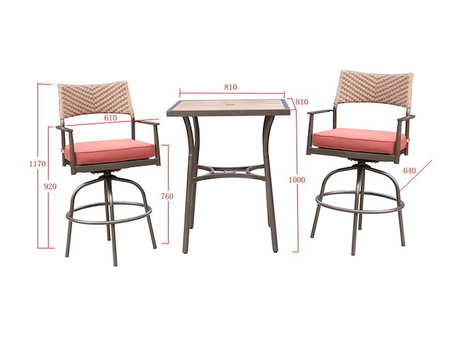 Diningset vonato elevato antraciet/bruin - afbeelding 3 van  3