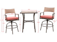 Diningset vonato elevato antraciet/bruin - afbeelding 3 van  3