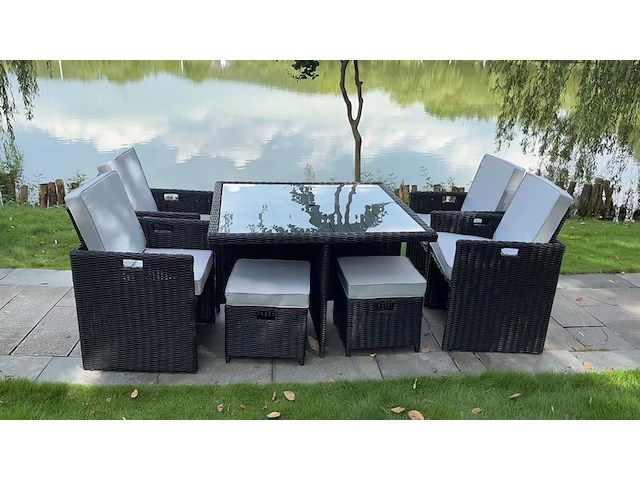 Diningset vonato modern brown zwart - afbeelding 1 van  3