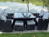 Diningset, vonato, modern brown, zwart