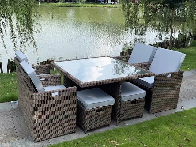 Diningset vonato, modern grey , donker bruin - afbeelding 1 van  2