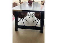 Diningtable epoxy exclusief met metalen poot walnoot 200x100 nieuw - afbeelding 1 van  5