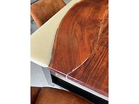 Diningtable epoxy exclusief met metalen poot walnoot 200x100 nieuw - afbeelding 4 van  5