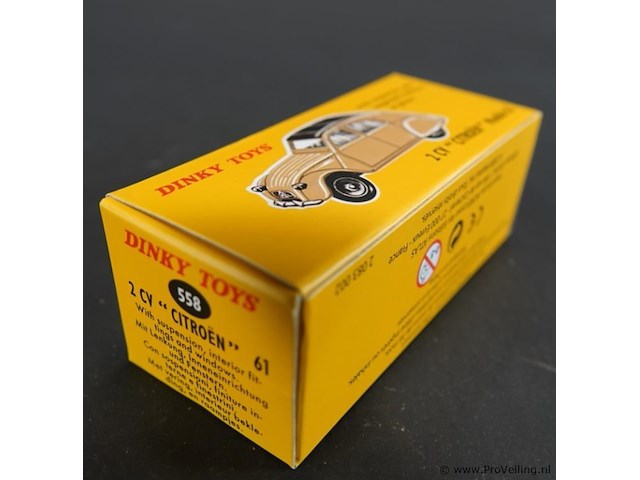 Dinky toys citroën 2cv (model 558). in originele doos. atlas - afbeelding 6 van  6