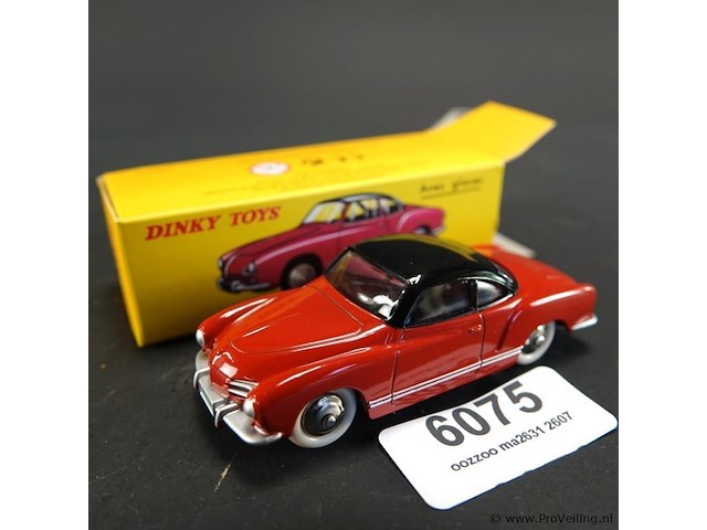 Dinky toys volkswagen karmann ghia coupé (model 24m). in originele doos. atlas - afbeelding 1 van  6