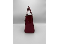 Dior - lady dior red patent leather - handtas - op echtheid geconroleerd - designer - afbeelding 3 van  13
