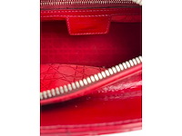 Dior - lady dior red patent leather - handtas - op echtheid geconroleerd - designer - afbeelding 5 van  13