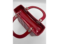 Dior - lady dior red patent leather - handtas - op echtheid geconroleerd - designer - afbeelding 6 van  13