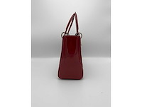Dior - lady dior red patent leather - handtas - op echtheid geconroleerd - designer - afbeelding 9 van  13
