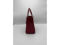 Dior - lady dior red patent leather - handtas - op echtheid geconroleerd - designer - afbeelding 13 van  13
