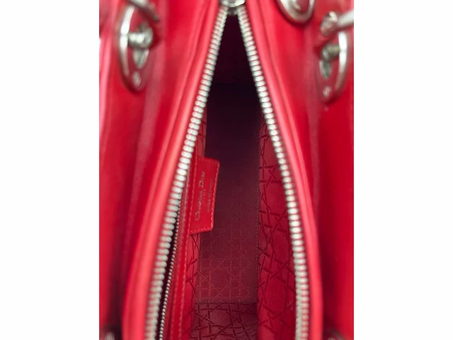 Dior - medium lady dior - handtas - op echtheid geconroleerd - designer - afbeelding 3 van  11