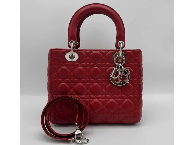 Dior - medium lady dior - handtas - op echtheid geconroleerd - designer - afbeelding 1 van  11