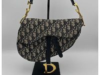 Dior - saddle bag - blue oblique monogram - handtas - op echtheid geconroleerd - designer - afbeelding 1 van  10
