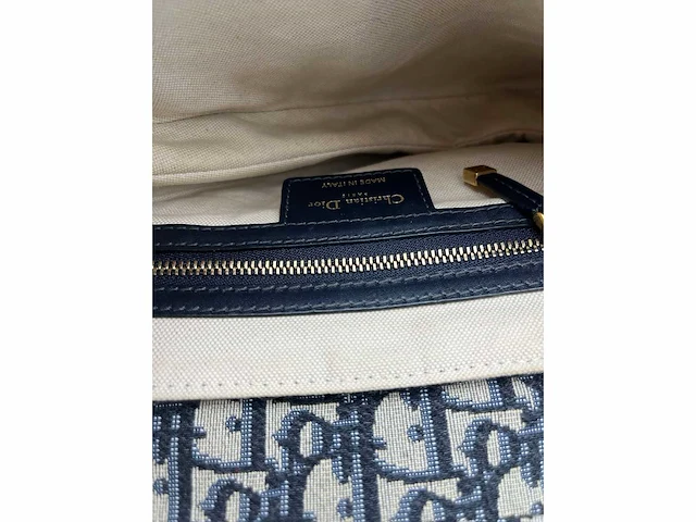 Dior - saddle bag - blue oblique monogram - handtas - op echtheid geconroleerd - designer - afbeelding 2 van  10