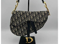 Dior - saddle bag - blue oblique monogram - handtas - op echtheid geconroleerd - designer - afbeelding 1 van  10