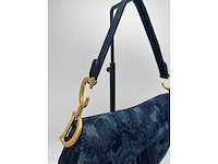 Dior - saddle bag blue denim - handtas - op echtheid geconroleerd - designer - afbeelding 4 van  6