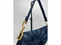 Dior - saddle bag blue denim - handtas - op echtheid geconroleerd - designer - afbeelding 4 van  6