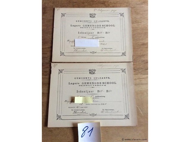 Dipmoma's lagere school 1919-1920 - afbeelding 1 van  2